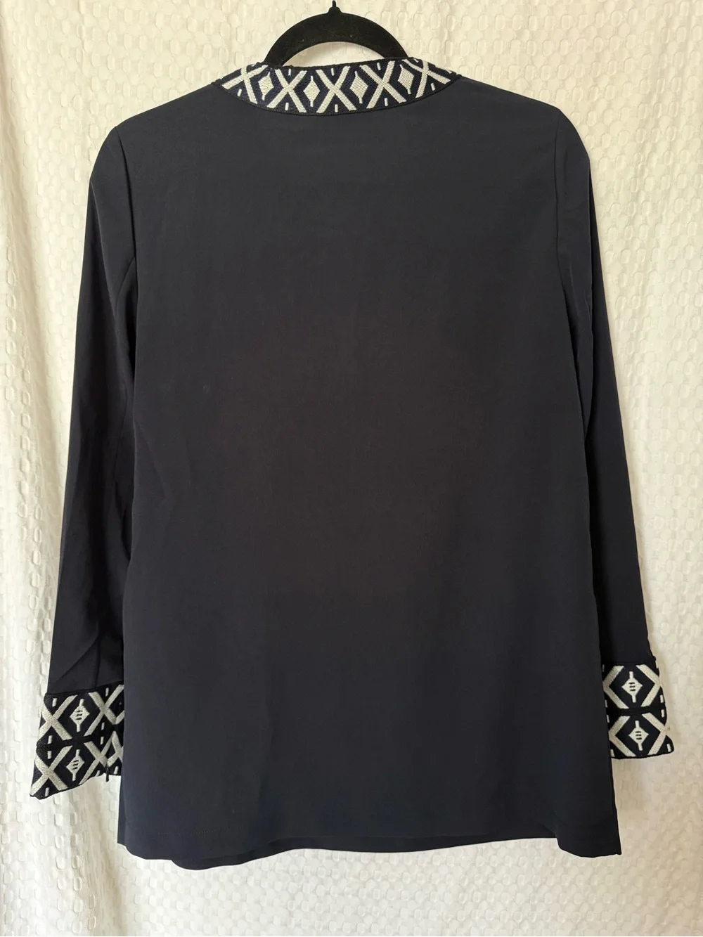 Tory Burch Tunic with Taping Navy Geometric Trim NWT Size 6